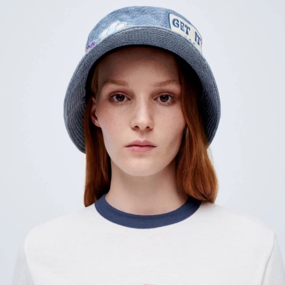 NWT Redone RE/Done x Levi\'s FORD Patched Bucket Hat with patches boho bohemian main image 9